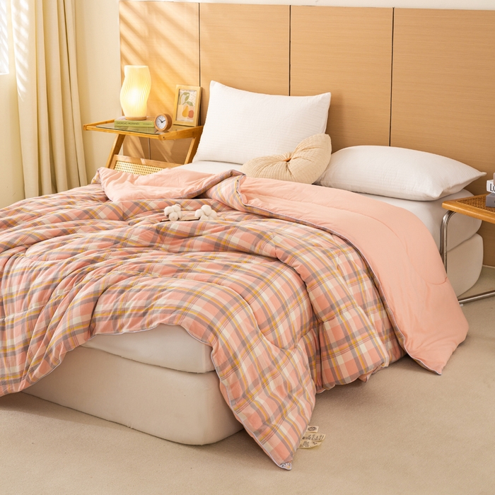 91家纺网 家纺一手货源 找家纺 美梦之都 2025新款全棉纯棉A类新疆棉花冬被被子被芯 简夕粉