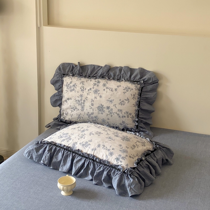 91家纺网 家纺一手货源 找家纺 大麦家纺 2025新款复古风高端提花水洗亚麻原麻四件套 青瓷岁月