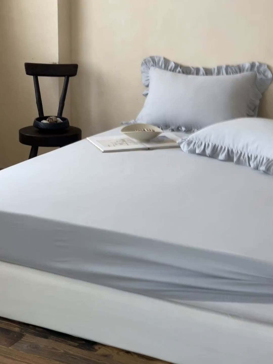 91家纺网 家纺一手货源 找家纺 （总）三味舒屋 2025新款花边美学全棉双层纱单品单床笠