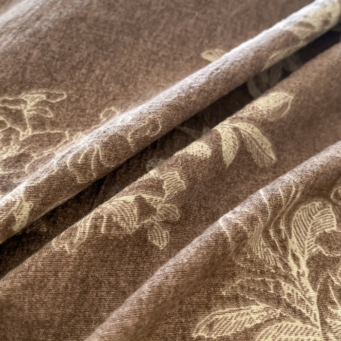 91家纺网 家纺一手货源 找家纺 大麦家纺 2025新款复古风高端提花水洗亚麻原麻四件套 秋意浓