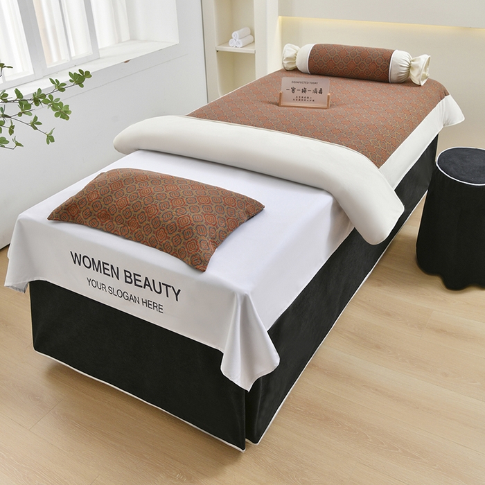 不打烊家纺 2025新款全棉有氧双层纱羊毛尼美容床罩系列套件-格伦 格伦-黑色