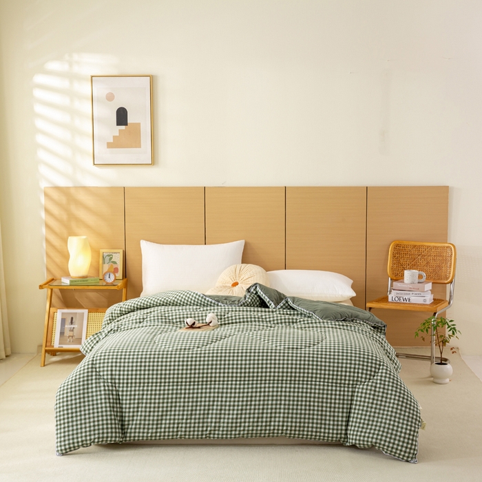 91家纺网 家纺一手货源 找家纺 美梦之都 2025新款全棉纯棉A类新疆棉花冬被被子被芯 绿小格