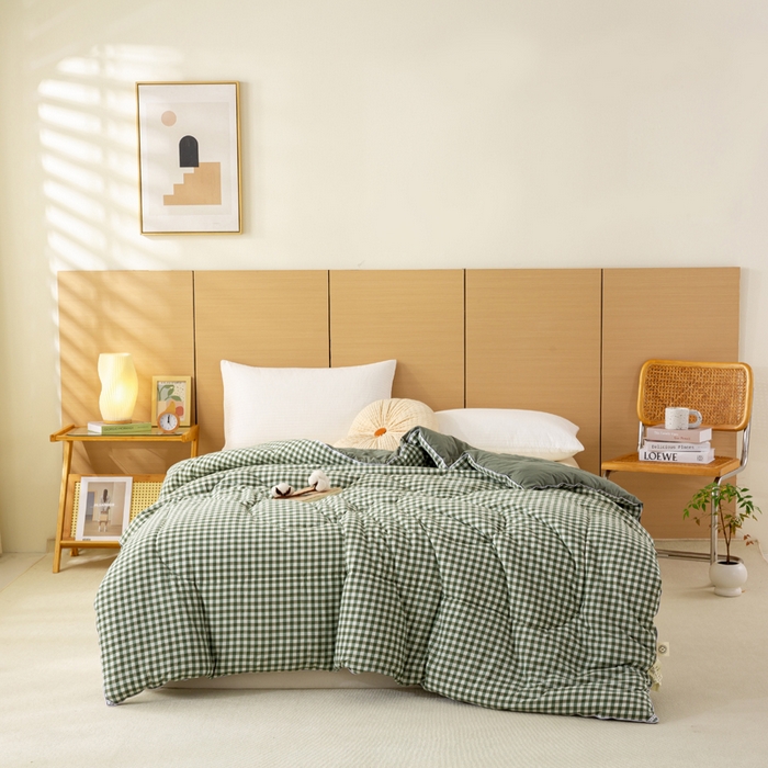 91家纺网 家纺一手货源 找家纺 美梦之都 2025新款全棉纯棉A类新疆棉花冬被被子被芯 绿小格