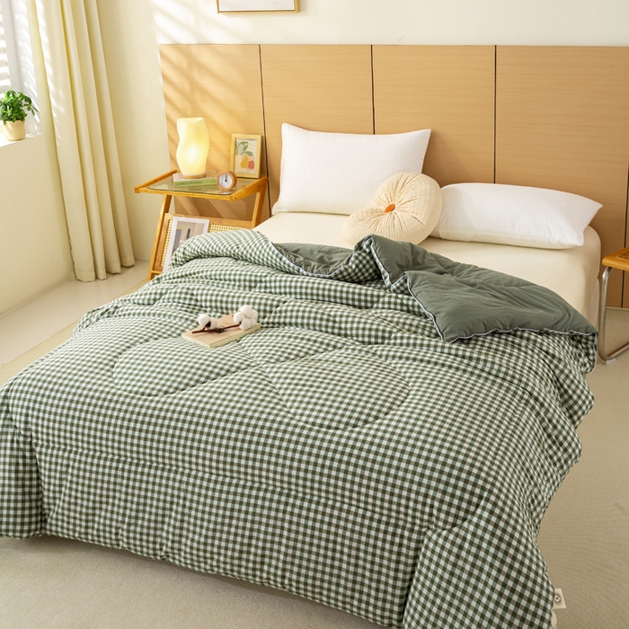 91家纺网 家纺一手货源 找家纺 美梦之都 2025新款全棉纯棉A类新疆棉花冬被被子被芯 绿小格