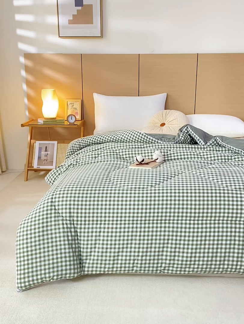 91家纺网 家纺一手货源 找家纺 美梦之都 2025新款全棉纯棉A类新疆棉花冬被被子被芯 绿小格