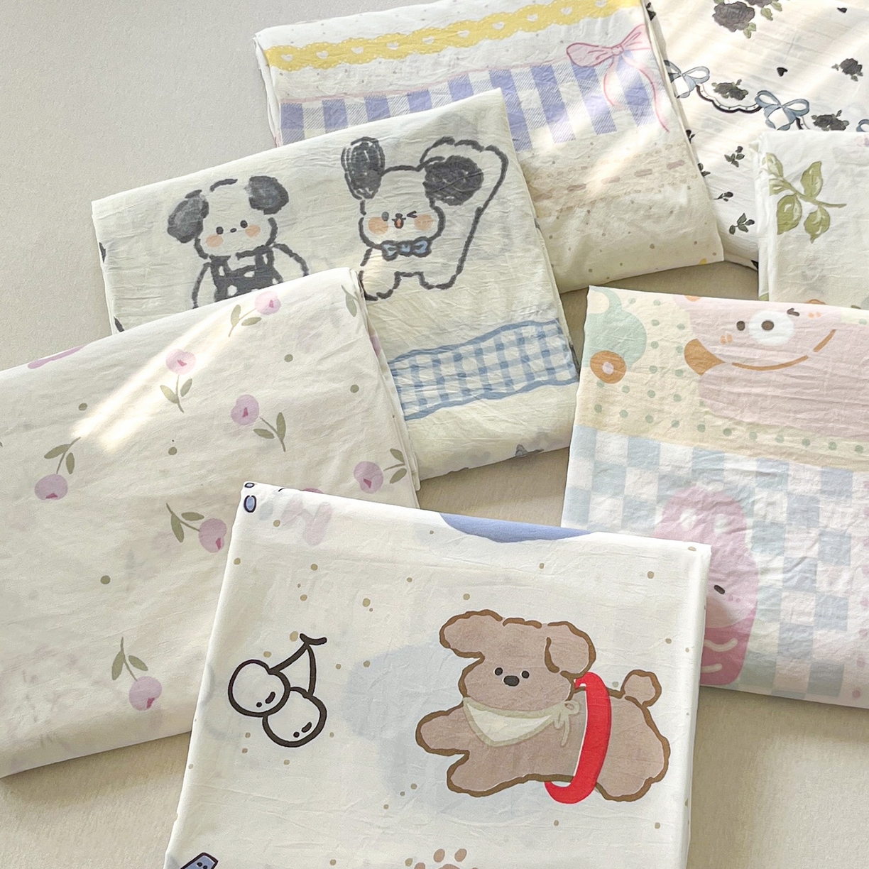 91家纺网 家纺一手货源 找家纺 （总）盛秋家纺 2025新款A类水洗棉卡通印花床笠单品床笠单件单床笠