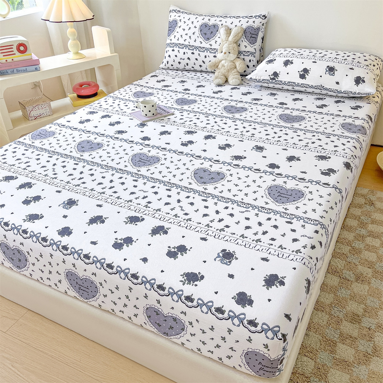 91家纺网 家纺一手货源 找家纺 （总）盛秋家纺 2025新款A类水洗棉卡通印花床笠单品床笠单件单床笠