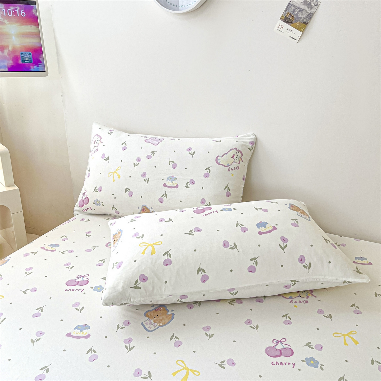 91家纺网 家纺一手货源 找家纺 盛秋家纺 2025新款A类水洗棉卡通印花床笠单品床笠单件单床笠 花满天