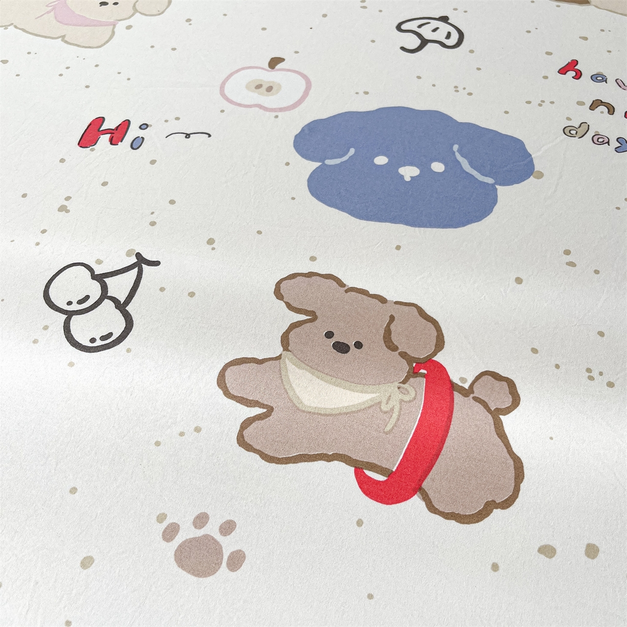 91家纺网 家纺一手货源 找家纺 盛秋家纺 2025新款A类水洗棉卡通印花床笠单品床笠单件单床笠 开心乐园