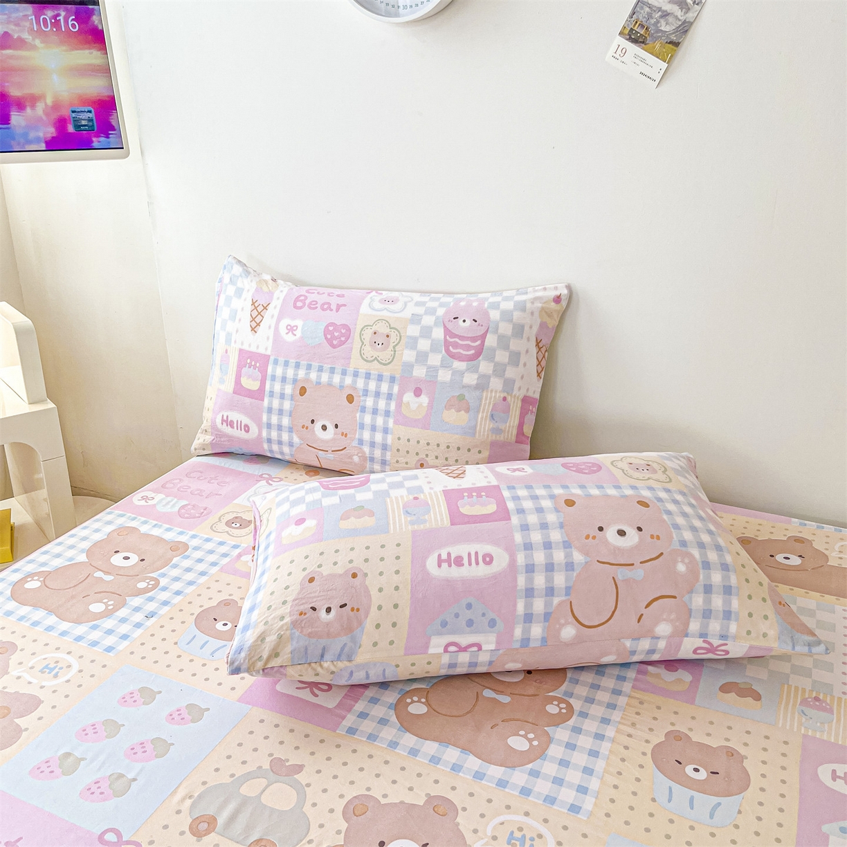 91家纺网 家纺一手货源 找家纺 盛秋家纺 2025新款A类水洗棉卡通印花床笠单品床笠单件单床笠 萌宠乐园