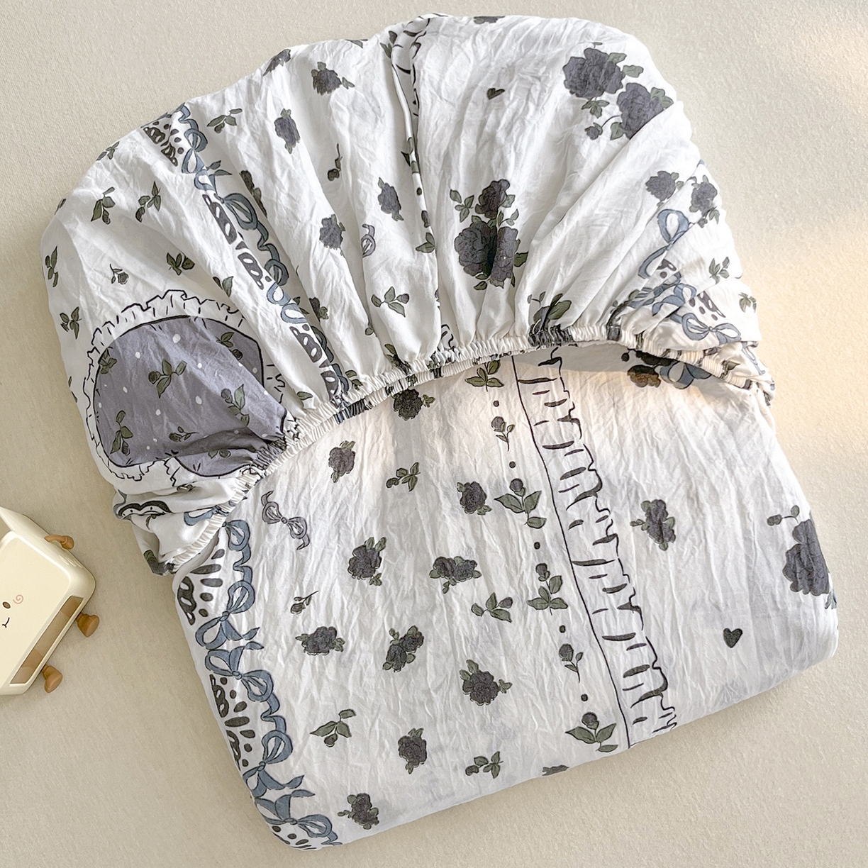 91家纺网 家纺一手货源 找家纺 盛秋家纺 2025新款A类水洗棉卡通印花床笠单品床笠单件单床笠 组合图仅供展示