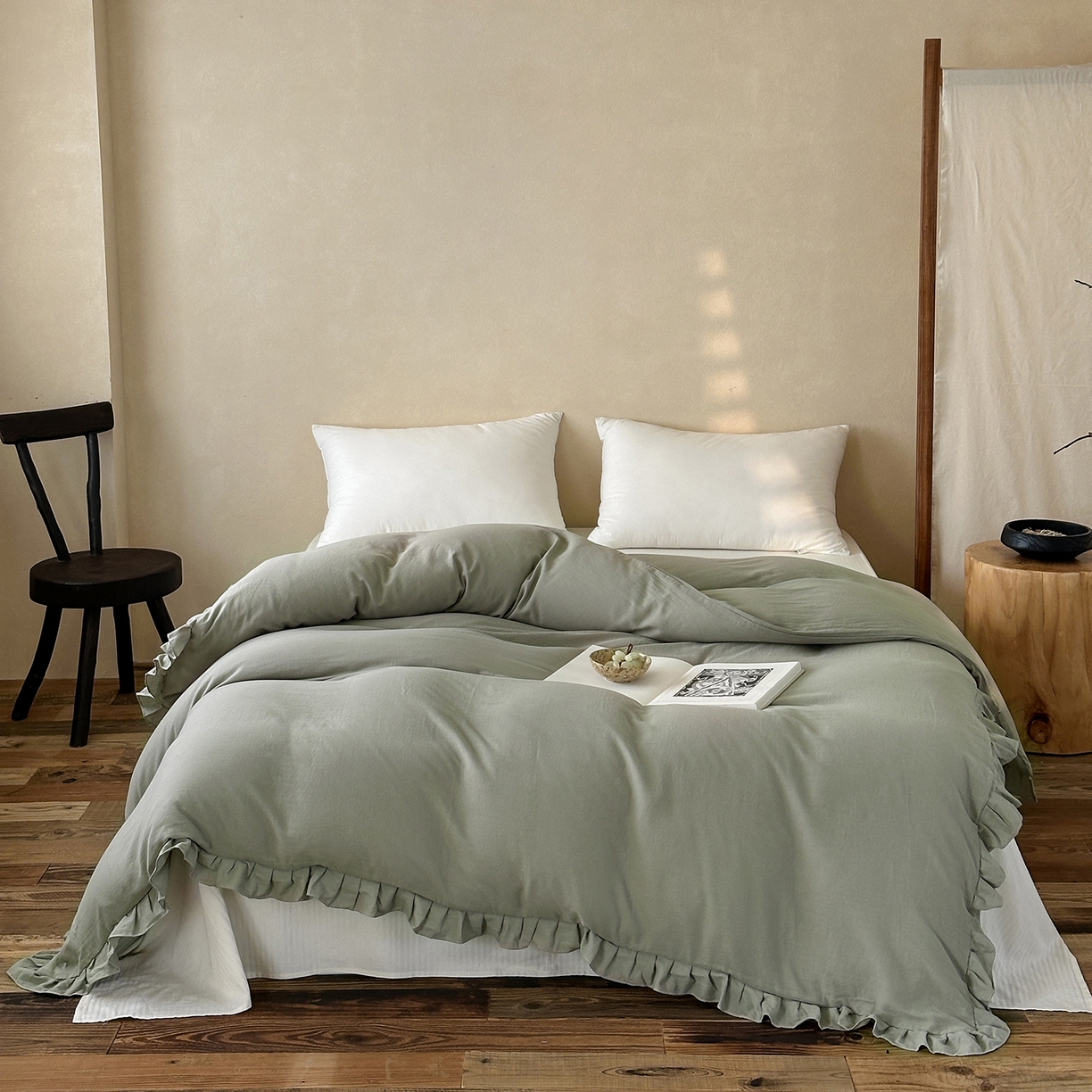 （总）三味舒屋 2025新款花边美学全棉双层纱单品单被套