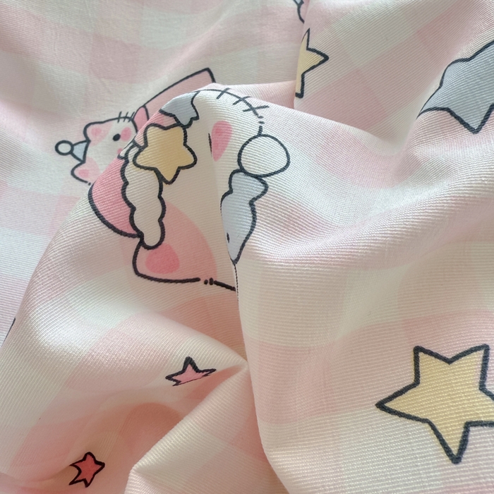 91家纺网 家纺一手货源 找家纺 优卡迪家纺馆 2025新款A类针织棉有氧双层纱花边款四件套 知音