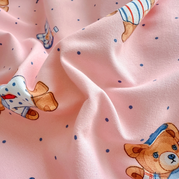 91家纺网 家纺一手货源 找家纺 优卡迪家纺馆 2025新款A类针织棉有氧双层纱花边款四件套 童趣