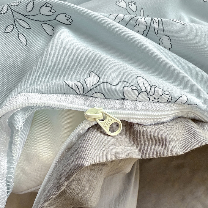 91家纺网 家纺一手货源 找家纺 优卡迪家纺馆 2025新款A类针织棉有氧双层纱花边款四件套 知秋