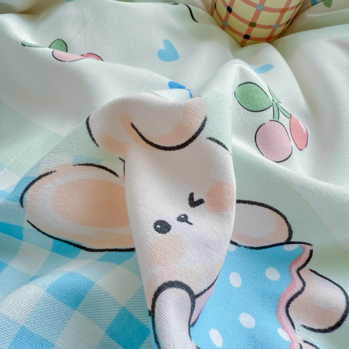 91家纺网 家纺一手货源 找家纺 优卡迪家纺馆 2025新款A类针织棉有氧双层纱花边款四件套 兰亭