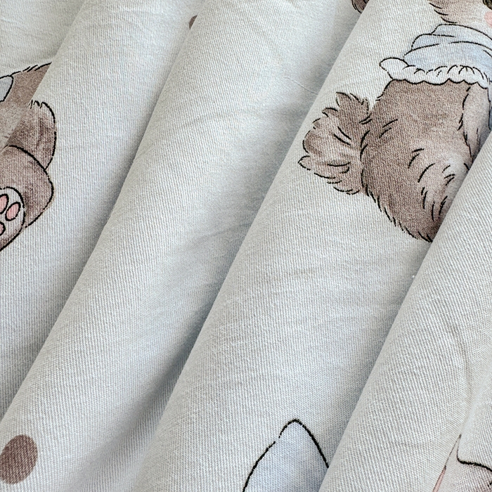 91家纺网 家纺一手货源 找家纺 优卡迪家纺馆 2025新款A类针织棉有氧双层纱花边款四件套 萌宠