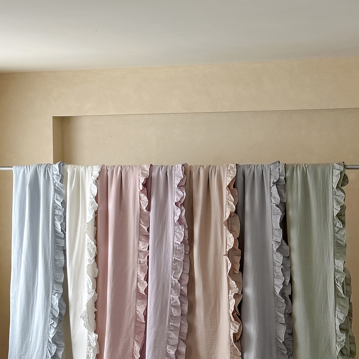 91家纺网 家纺一手货源 找家纺 三味舒屋 2025新款花边美学全棉双层纱单品单被套 组合图仅供展示