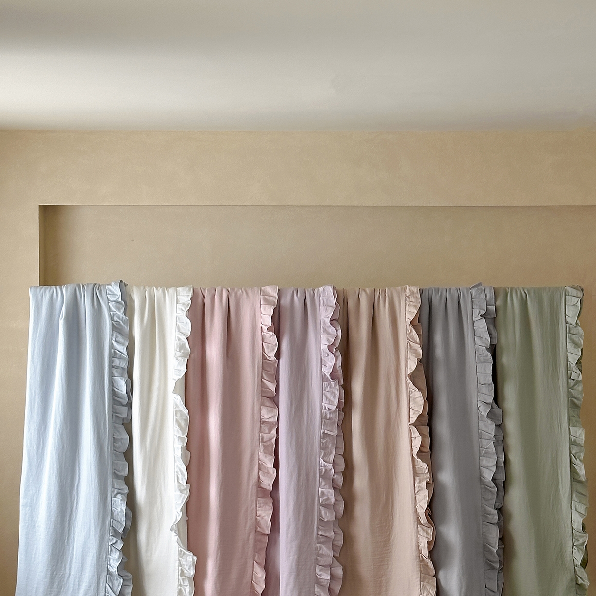 91家纺网 家纺一手货源 找家纺 三味舒屋 2025新款花边美学全棉双层纱单品单被套 组合图仅供展示