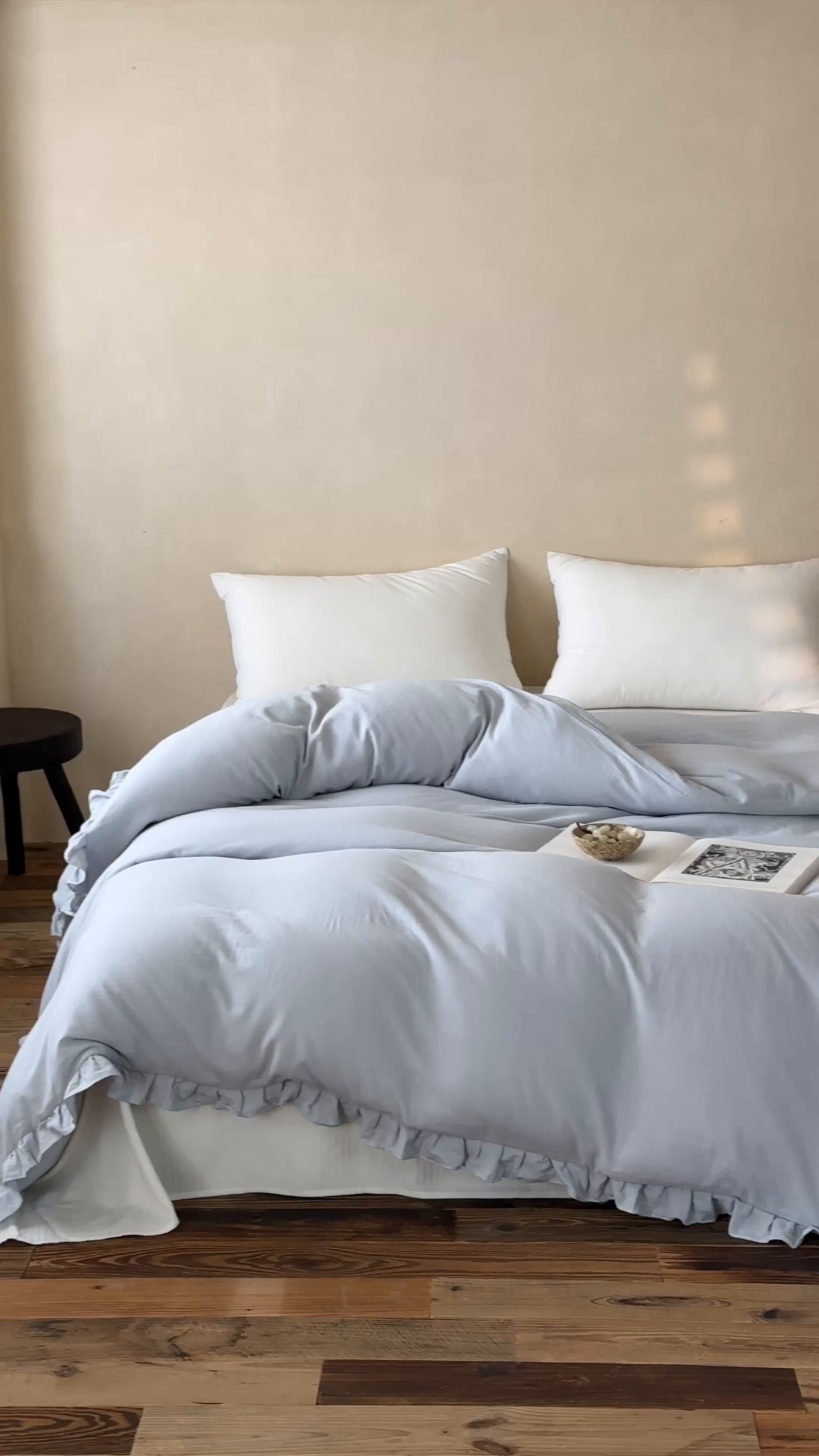 91家纺网 家纺一手货源 找家纺 三味舒屋 2025新款花边美学全棉双层纱单品单被套 海岛迷雾