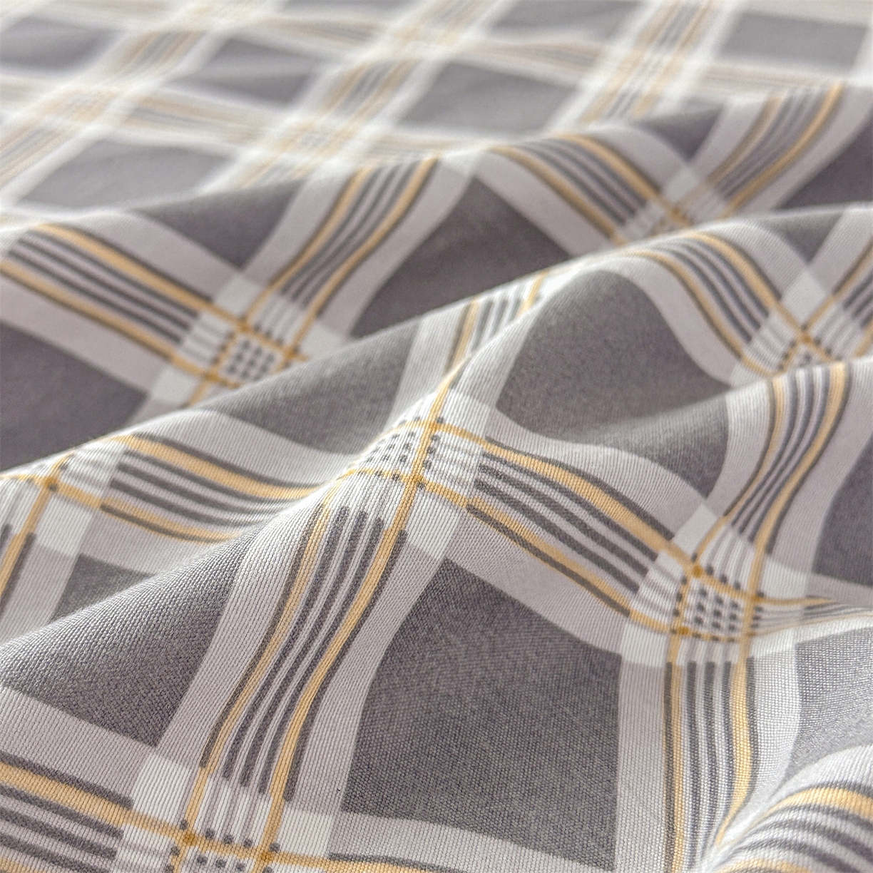 91家纺网 家纺一手货源 找家纺 盛秋家纺 2025新款A类水洗棉格子印花床笠单品床笠单件单床笠 保罗