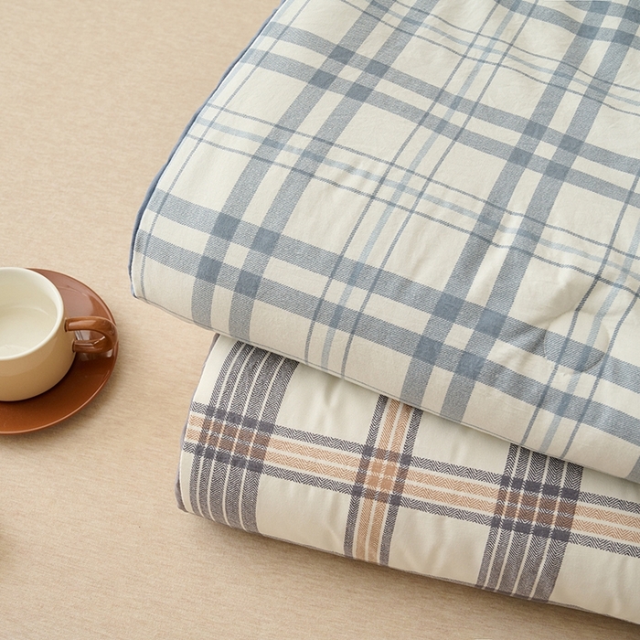 91家纺网 家纺一手货源 找家纺 盛秋家纺 2025新款A类水洗棉格子印花床笠单品床笠单件单床笠 组合图仅供展示