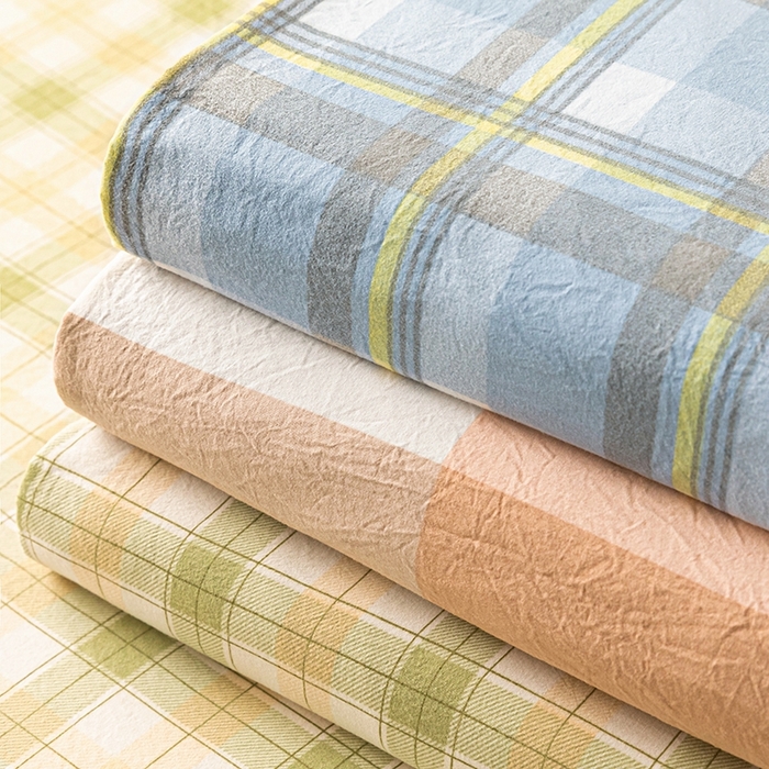 91家纺网 家纺一手货源 找家纺 盛秋家纺 2025新款A类水洗棉格子印花床笠单品床笠单件单床笠 组合图仅供展示