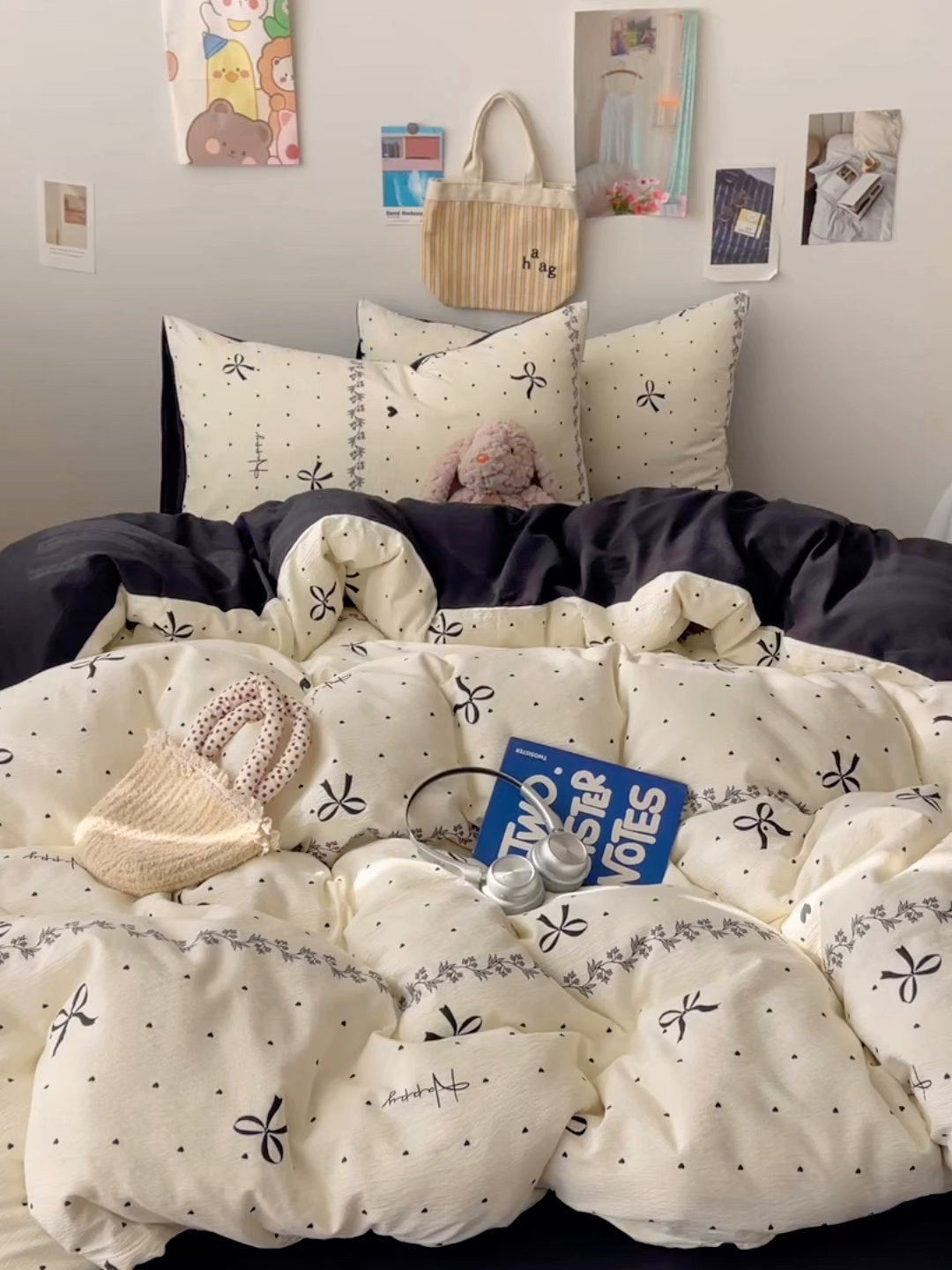 91家纺网 家纺一手货源 找家纺 贝扬思家纺 2025新款云感双层纱印花四件套 美梦结