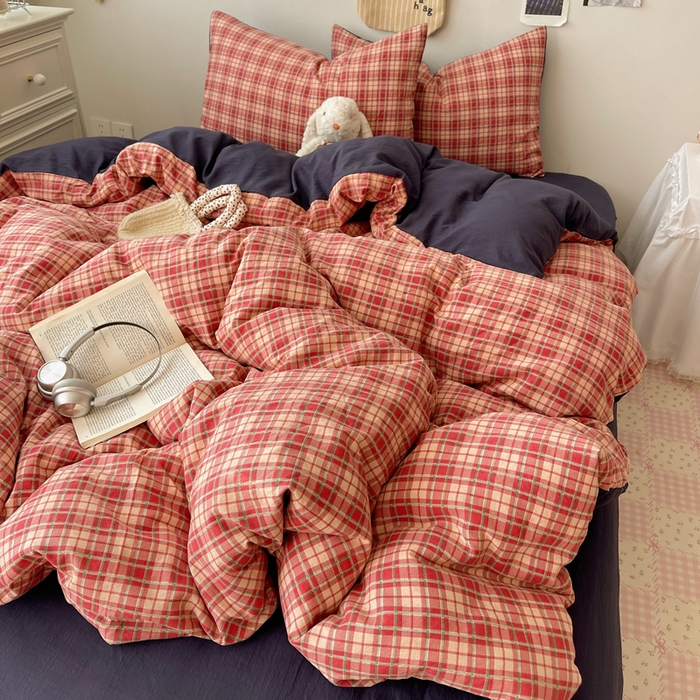 91家纺网 家纺一手货源 找家纺 贝扬思家纺 2025新款云感双层纱印花四件套 圣诞