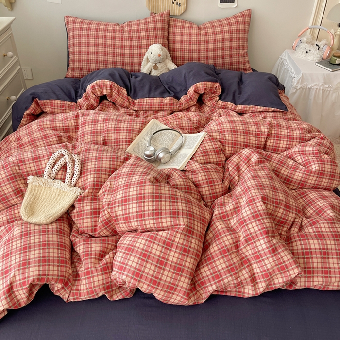 91家纺网 家纺一手货源 找家纺 贝扬思家纺 2025新款云感双层纱印花四件套 圣诞