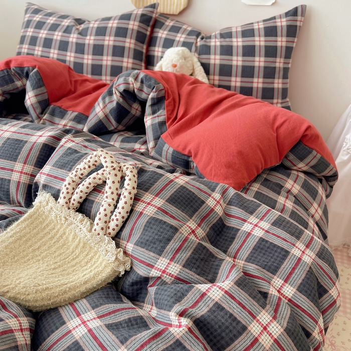 91家纺网 家纺一手货源 找家纺 贝扬思家纺 2025新款云感双层纱印花四件套 幻夜