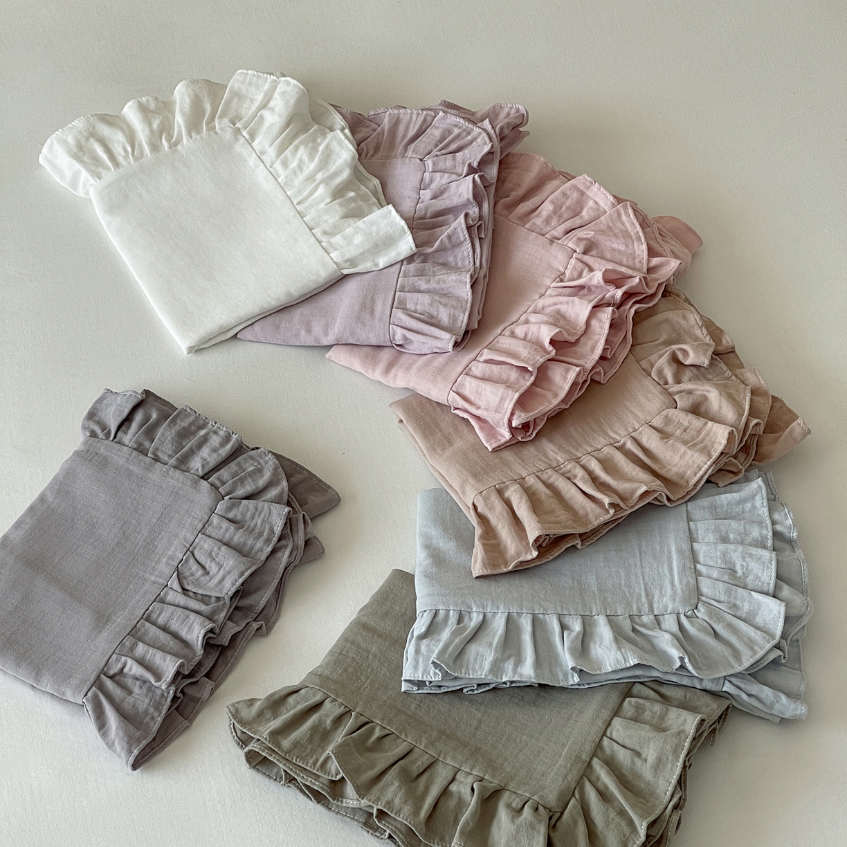 91家纺网 家纺一手货源 找家纺 （总）三味舒屋 2025新款花边美学全棉双层纱单品单枕套