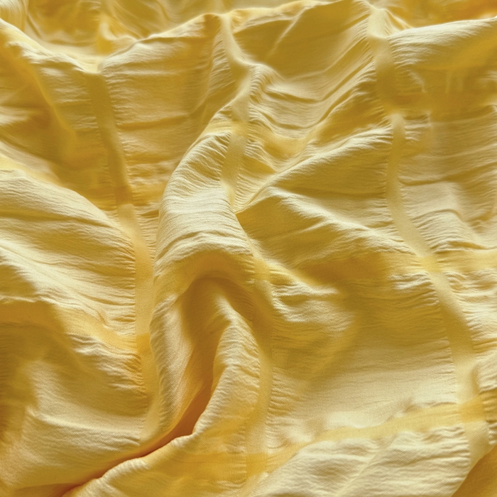 91家纺网 家纺一手货源 找家纺 优卡迪家纺馆 2025新款亲肤舒适A类法式泡泡纱花边款四件套 魔芋橙汁