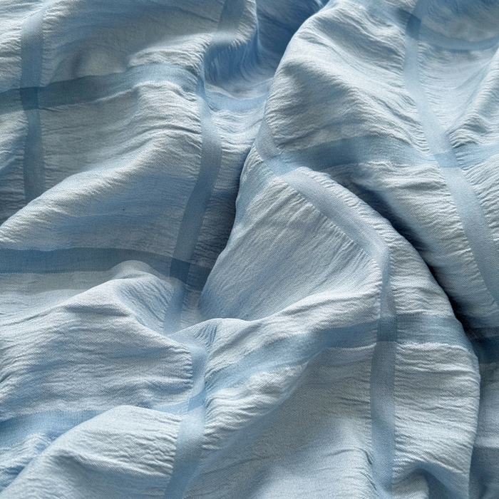 91家纺网 家纺一手货源 找家纺 优卡迪家纺馆 2025新款亲肤舒适A类法式泡泡纱花边款四件套 蓝莓仙草