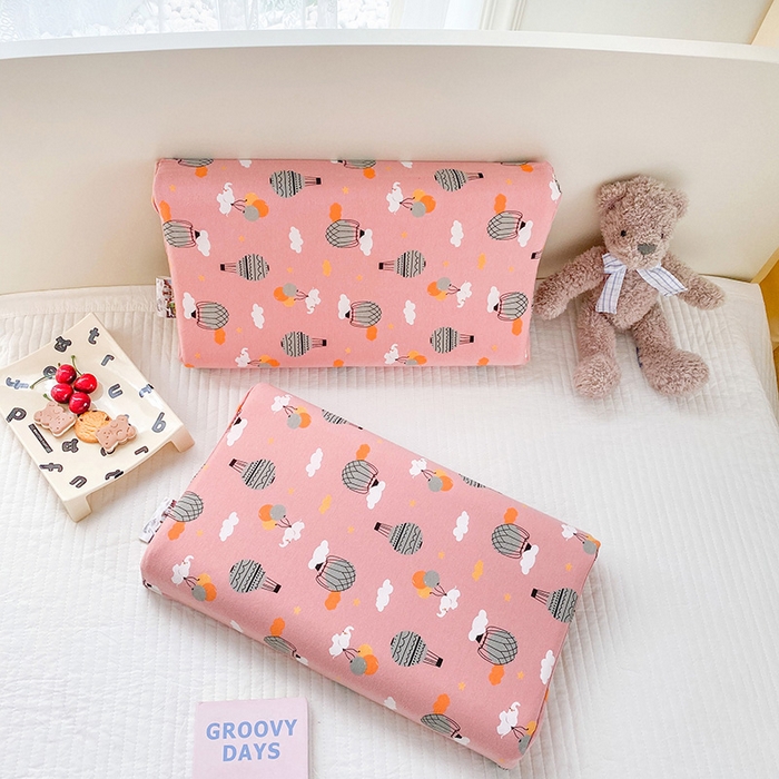 91家纺网 家纺一手货源 找家纺 美丽折家纺 2026新款A类全棉儿童乳胶枕枕头枕芯 气球小象 27x44cm/只（乳胶枕芯+外套+内套）