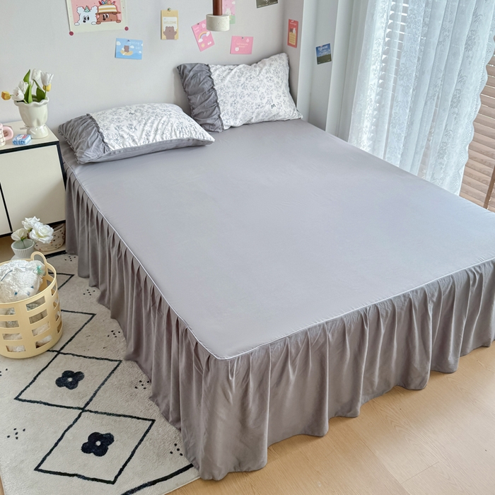 91家纺网 家纺一手货源 找家纺 （总）优卡迪家纺馆 2025新款A类针织棉有氧双层纱花边款四件套