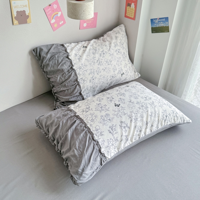 91家纺网 家纺一手货源 找家纺 （总）优卡迪家纺馆 2025新款A类针织棉有氧双层纱花边款四件套