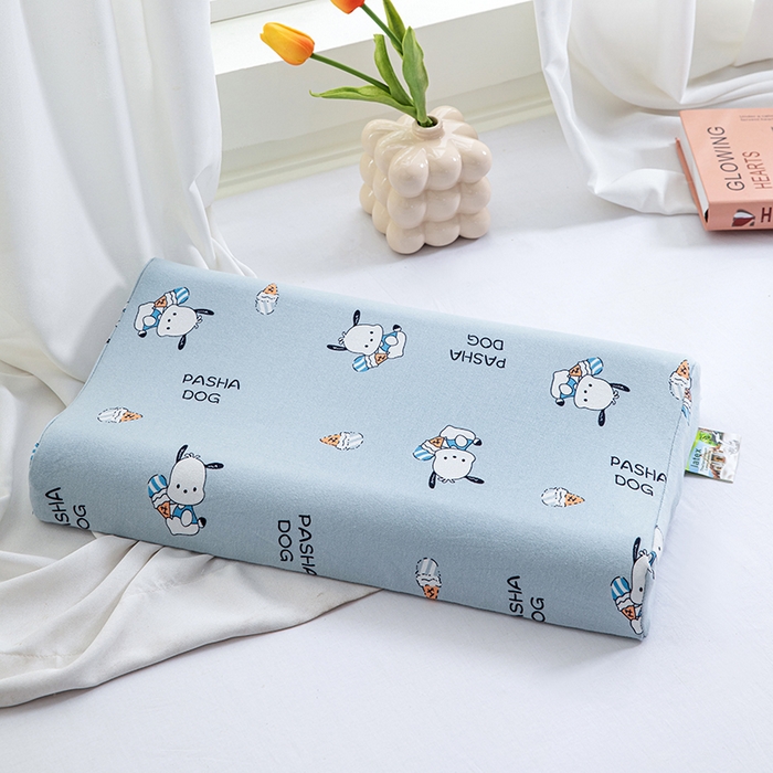 91家纺网 家纺一手货源 找家纺 美丽折家纺 2025新款A类全棉儿童乳胶枕枕头枕芯 字母狗 27x44cm/只（乳胶枕芯+外套+内套）