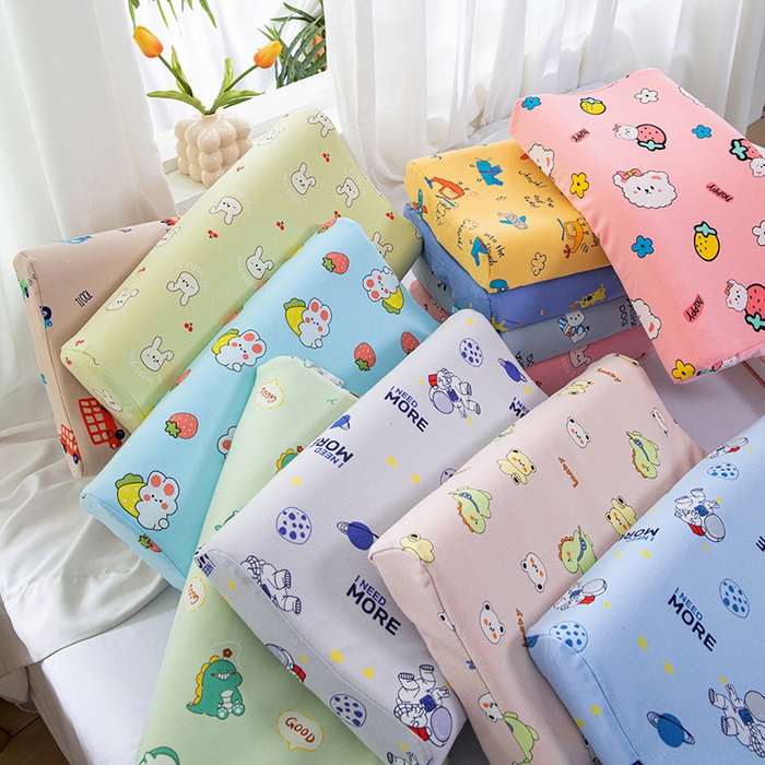 91家纺网 家纺一手货源 找家纺 美丽折家纺 2025新款A类全棉儿童乳胶枕枕头枕芯 组合图仅做展示 27x44cm/只（乳胶枕芯+外套+内套）