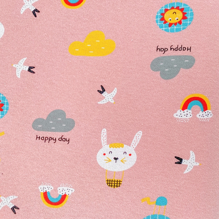 91家纺网 家纺一手货源 找家纺 美丽折家纺 2025新款A类全棉儿童乳胶枕枕头枕芯 彩虹小兔 30x50cm/只（乳胶枕芯+外套+内套）