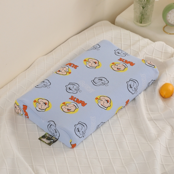 91家纺网 家纺一手货源 找家纺 美丽折家纺 2025新款A类全棉儿童乳胶枕枕头枕芯 大力蓝 30x50cm/只（乳胶枕芯+外套+内套）