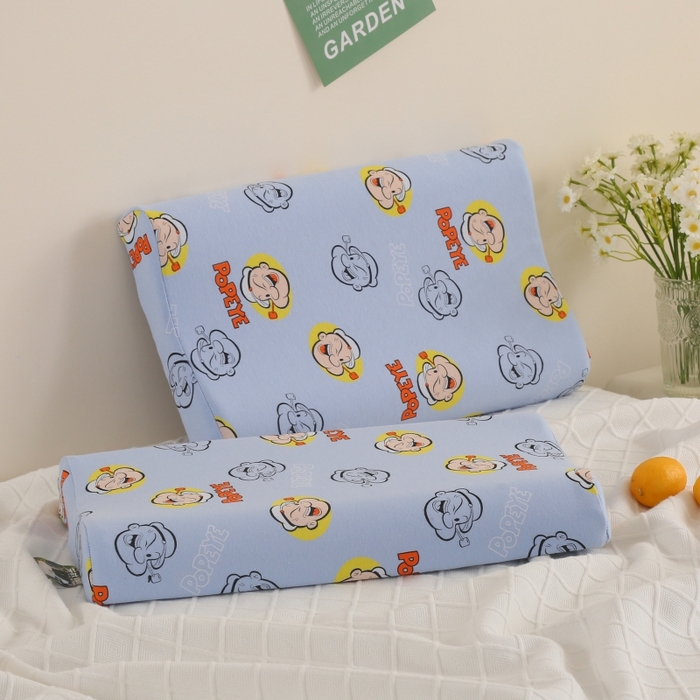 91家纺网 家纺一手货源 找家纺 美丽折家纺 2025新款A类全棉儿童乳胶枕枕头枕芯 大力蓝 30x50cm/只（乳胶枕芯+外套+内套）