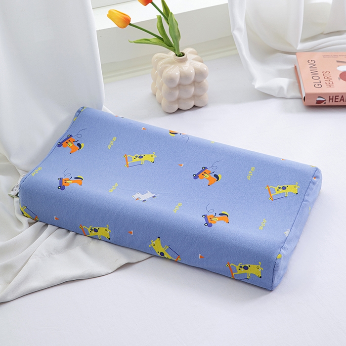 91家纺网 家纺一手货源 找家纺 美丽折家纺 2025新款A类全棉儿童乳胶枕枕头枕芯 滑板小狗 30x50cm/只（乳胶枕芯+外套+内套）