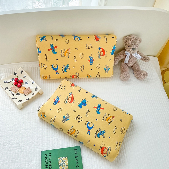 91家纺网 家纺一手货源 找家纺 美丽折家纺 2025新款A类全棉儿童乳胶枕枕头枕芯 梦想飞机 30x50cm/只（乳胶枕芯+外套+内套）