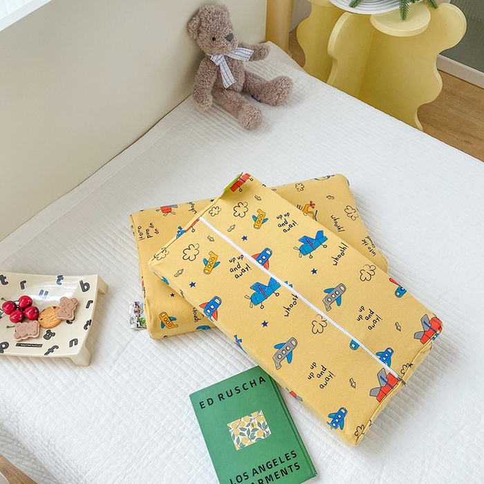 91家纺网 家纺一手货源 找家纺 美丽折家纺 2025新款A类全棉儿童乳胶枕枕头枕芯 梦想飞机 30x50cm/只（乳胶枕芯+外套+内套）