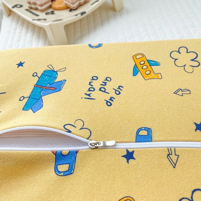 91家纺网 家纺一手货源 找家纺 美丽折家纺 2025新款A类全棉儿童乳胶枕枕头枕芯 梦想飞机 30x50cm/只（乳胶枕芯+外套+内套）