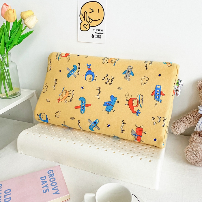 91家纺网 家纺一手货源 找家纺 美丽折家纺 2025新款A类全棉儿童乳胶枕枕头枕芯 梦想飞机 30x50cm/只（乳胶枕芯+外套+内套）