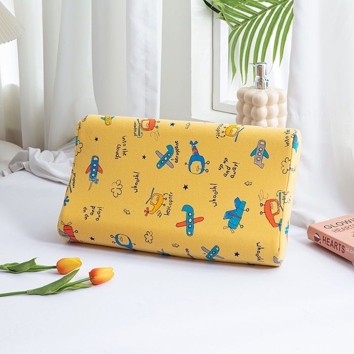 91家纺网 家纺一手货源 找家纺 美丽折家纺 2025新款A类全棉儿童乳胶枕枕头枕芯 梦想飞机 30x50cm/只（乳胶枕芯+外套+内套）