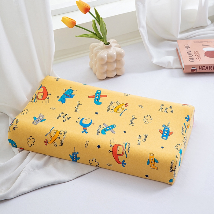 91家纺网 家纺一手货源 找家纺 美丽折家纺 2025新款A类全棉儿童乳胶枕枕头枕芯 梦想飞机 30x50cm/只（乳胶枕芯+外套+内套）