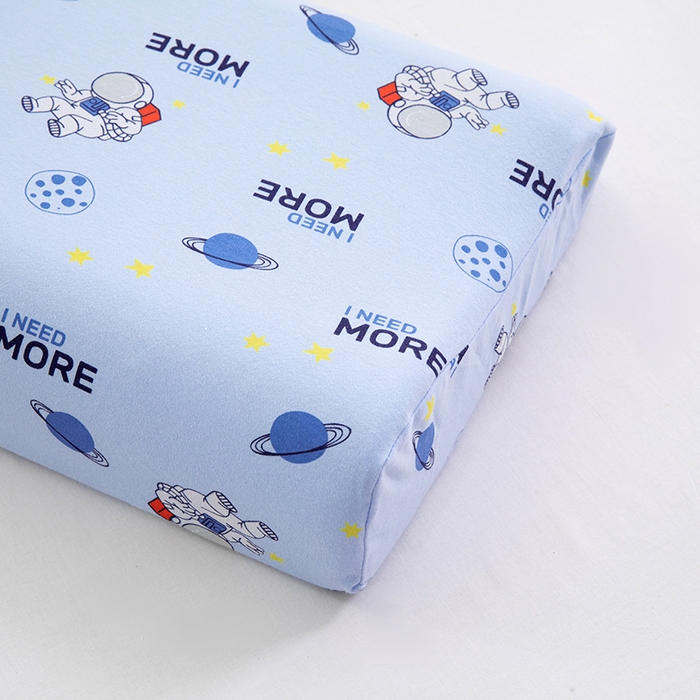 91家纺网 家纺一手货源 找家纺 美丽折家纺 2025新款A类全棉儿童乳胶枕枕头枕芯 宇航员蓝色 30x50cm/只（乳胶枕芯+外套+内套）